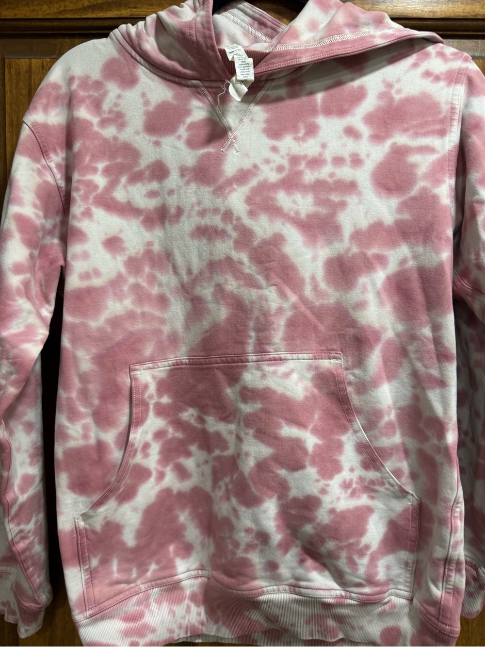 lululemon Pink and White Tie-Dye Hoodie